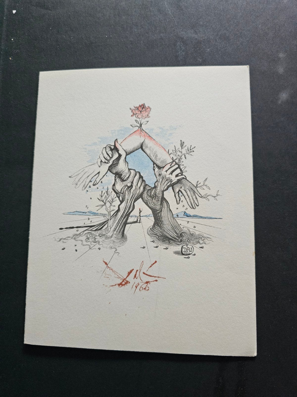 Dali 1966 Postzegel Kunstkaart - Verenigde Naties, Ophalen of Verzenden