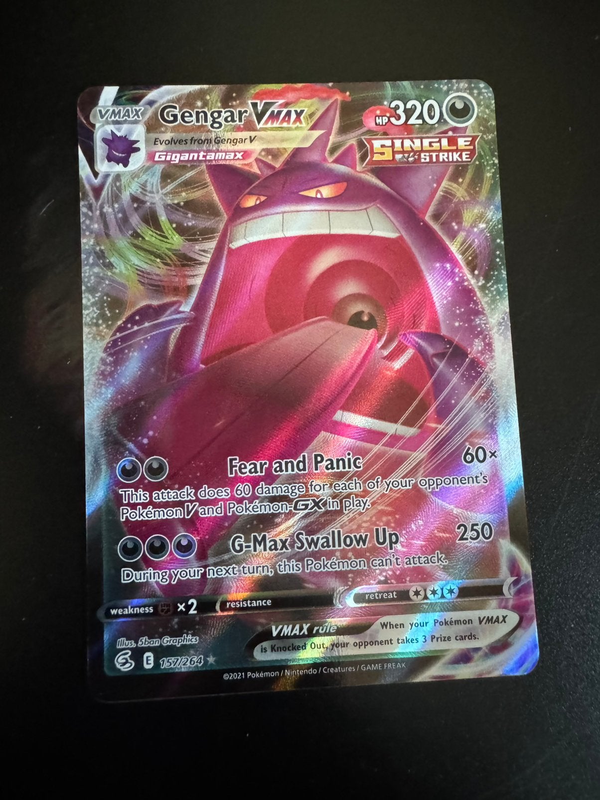 Gengar Vmax 157/264 NM Fusion Strike, Ophalen of Verzenden, Zo goed als nieuw