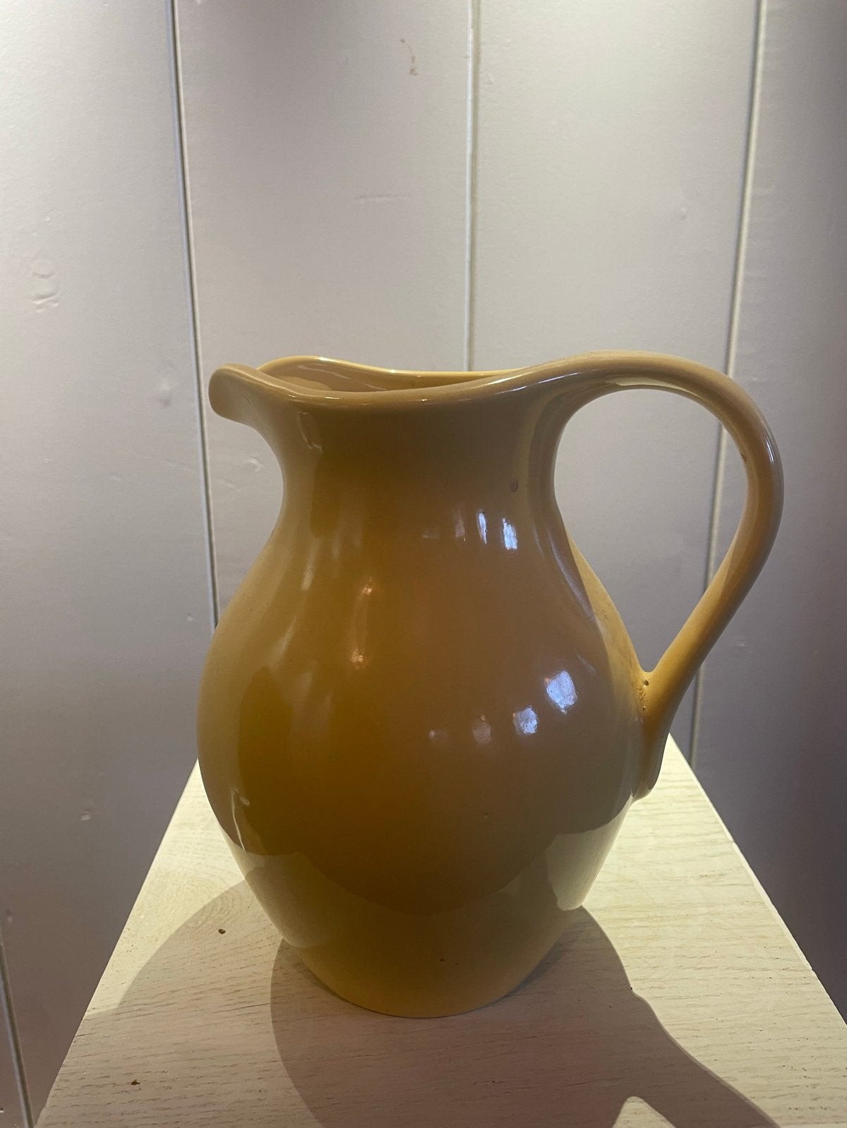 Vintage Okergele Keramieken Waterkan Jaren '50 - 21 cm, Ophalen of Verzenden