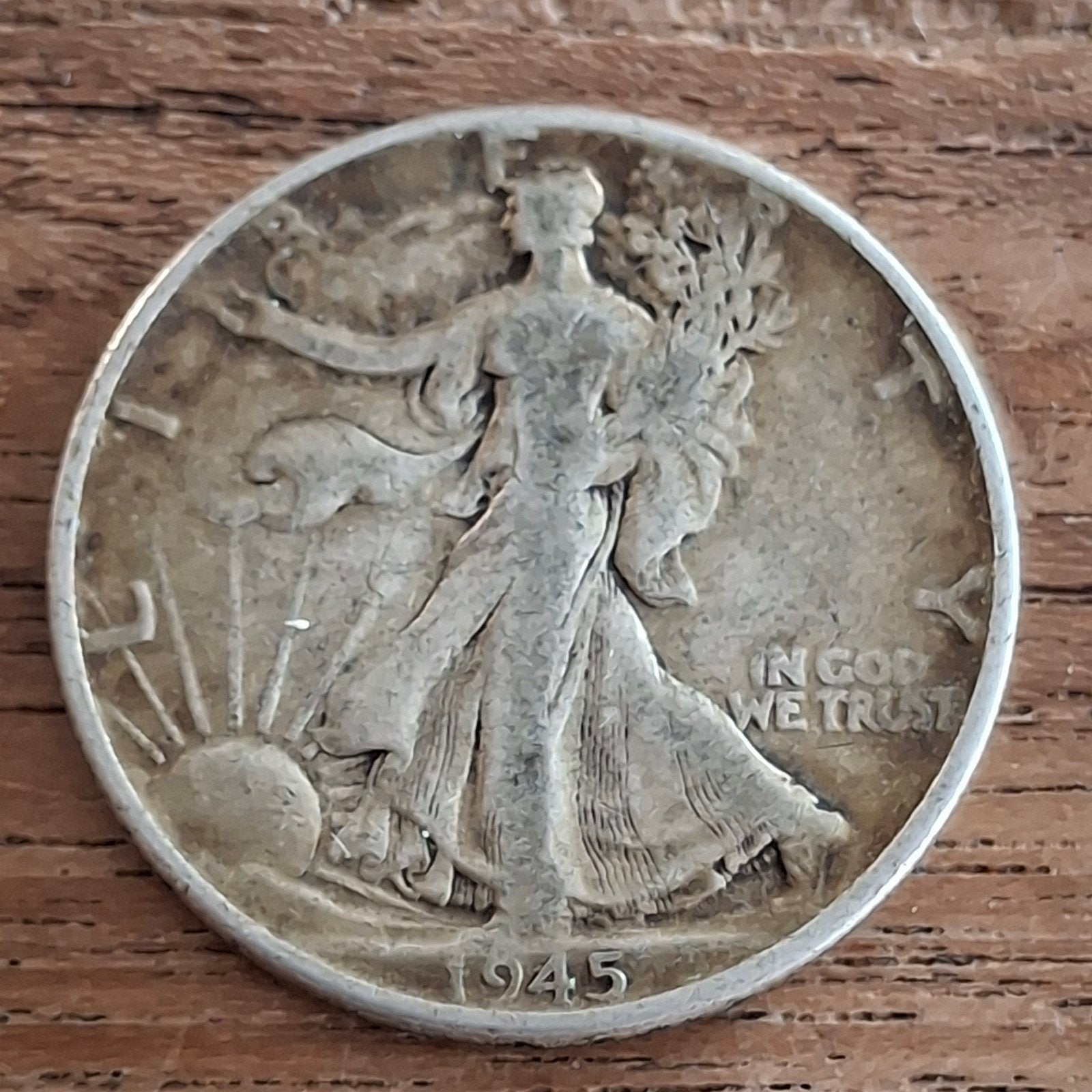 halfe dollar munt 1945 zilveren..usa, Ophalen of Verzenden, Noord-Amerika, Losse munt, Zilver