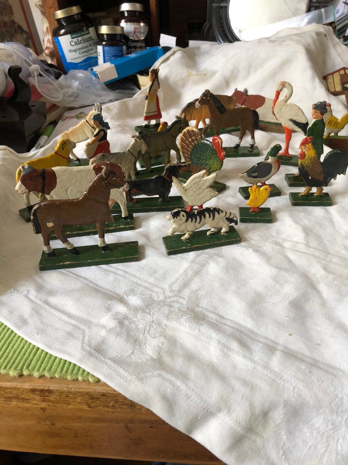 Oud houten speelgoed boerderij, Ophalen of Verzenden, Gebruikt