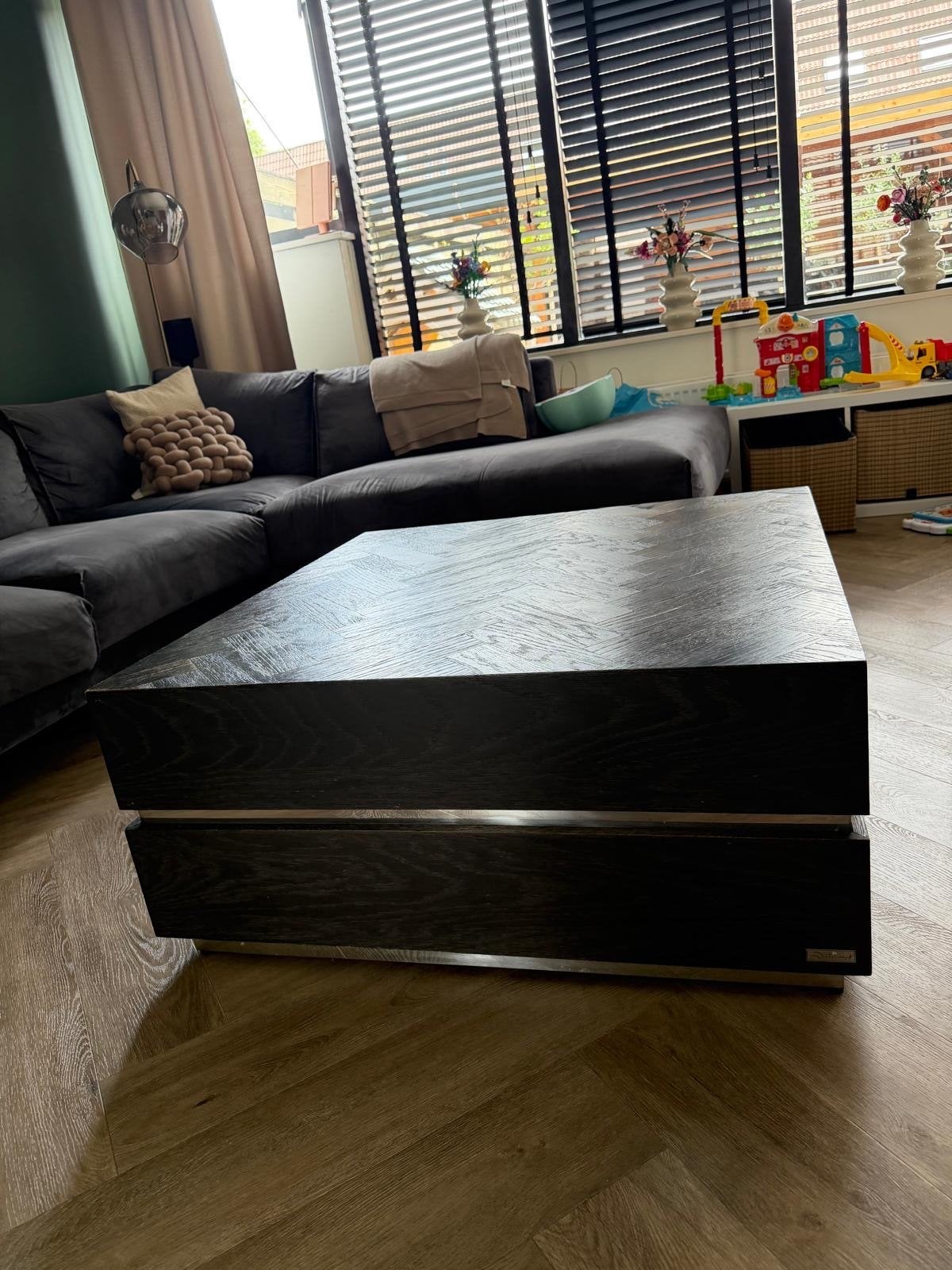 Richmond salontafel Blackbone Silver 90x90, Ophalen, Gebruikt, Vierkant, 50 tot 100 cm