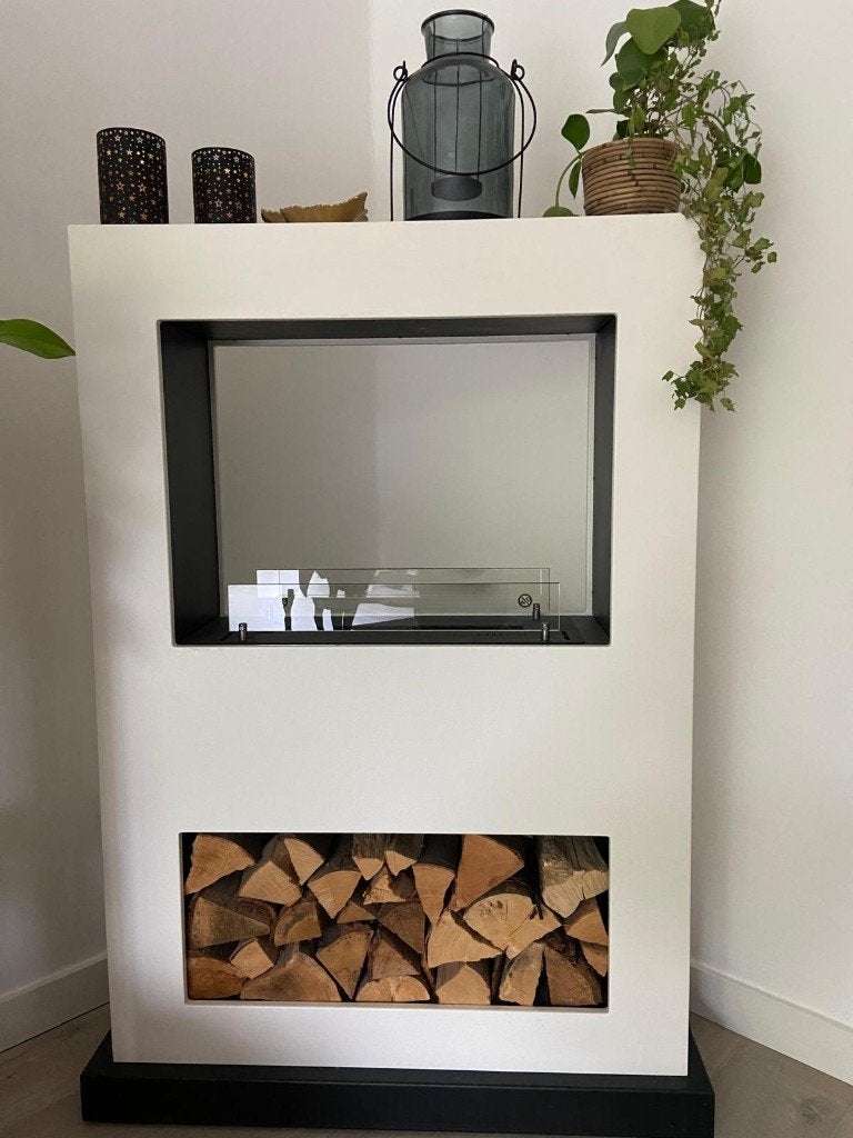 Mooie vrijstaand sfeerhaard (bio ethanol), Huis en Inrichting, Haarden, Ophalen, Zo goed als nieuw, Vrijstaande haard, Gelhaard