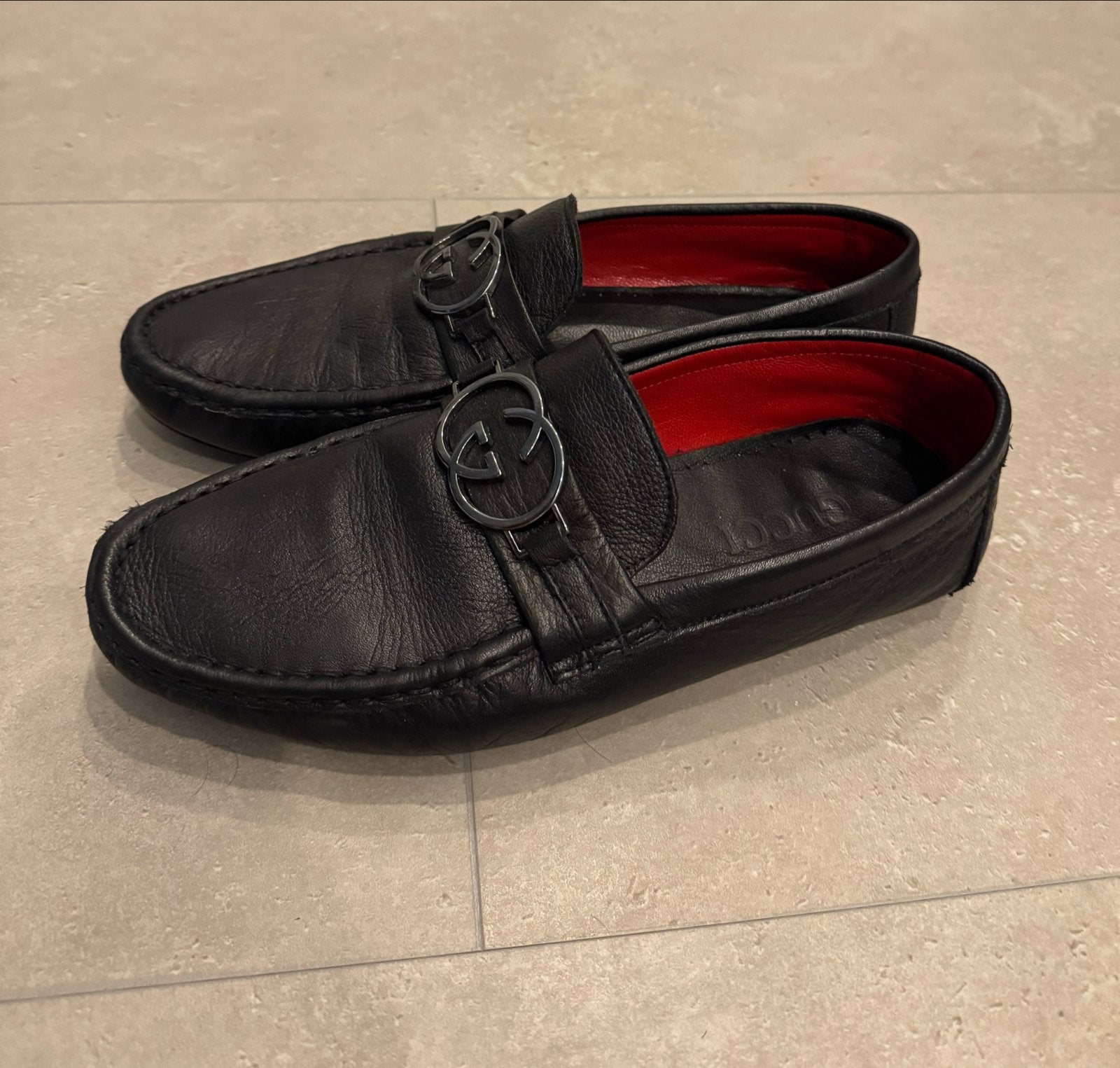 Gucci Loafers Zwart Leer, Loafers, Zwart, Ophalen of Verzenden, Gedragen