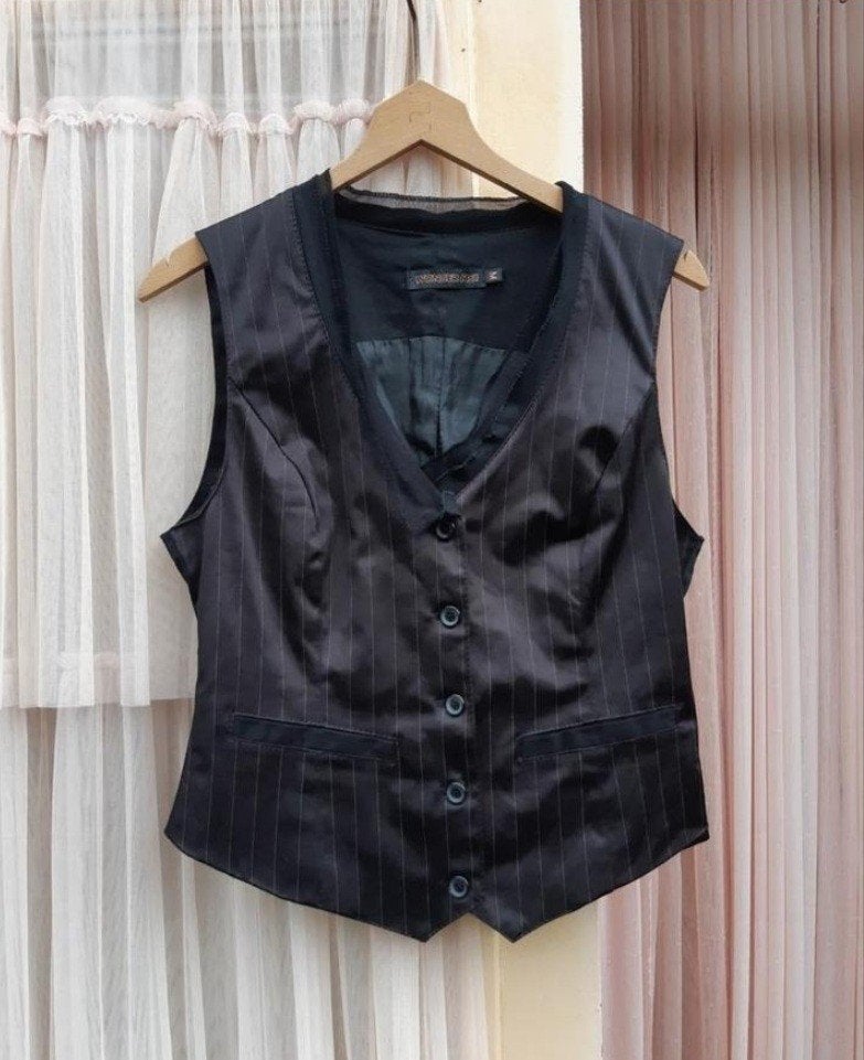 Wonder Me leuk zwart gestreept gilet vest hesje S, Maat 38/40 (M), Zwart, Ophalen of Verzenden, Zo goed als nieuw