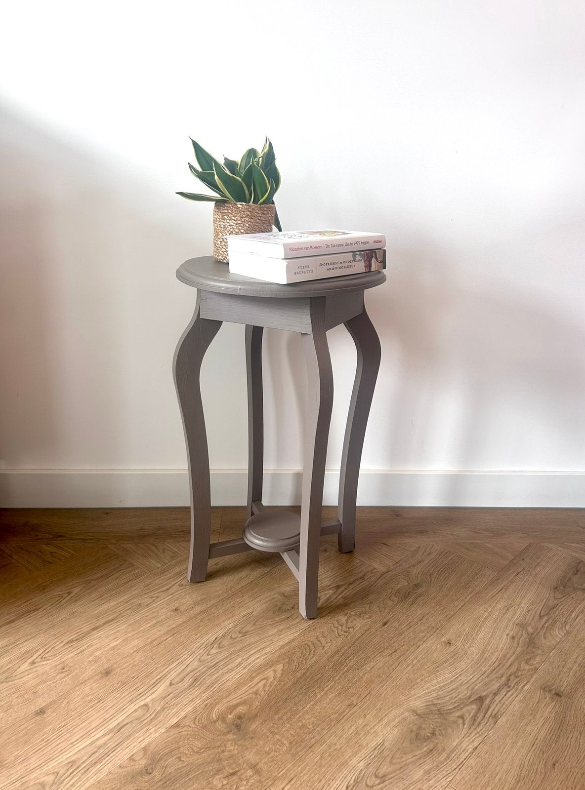 Vintage Plantentafel ‘Elmwood’, 45 tot 60 cm, Minder dan 55 cm, Gebruikt, Rond
