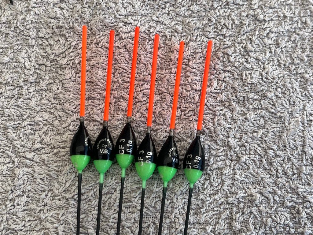 adv 282 / NIEUW set 6 commercial dobbers CF 0,10gr, Watersport en Boten, Hengelsport | Witvissen, Ophalen of Verzenden, Nieuw