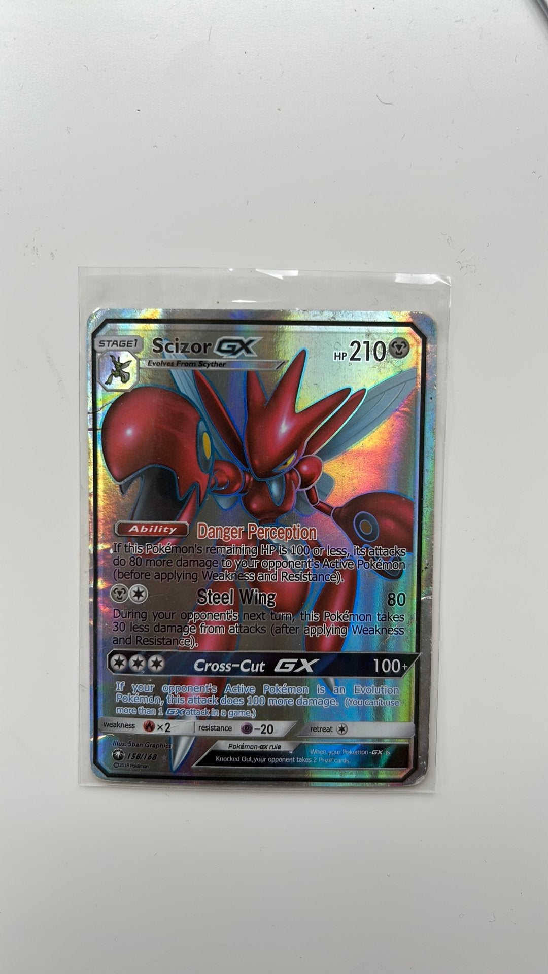 Pokemon kaart Scizor GX, Ophalen of Verzenden, Zo goed als nieuw