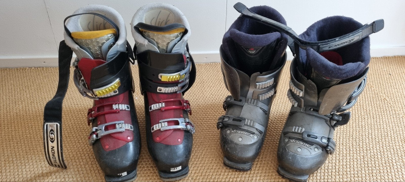 2 paar skischoenen., Sport en Fitness, Ophalen, Gebruikt, 160 tot 180 cm, Schoenen