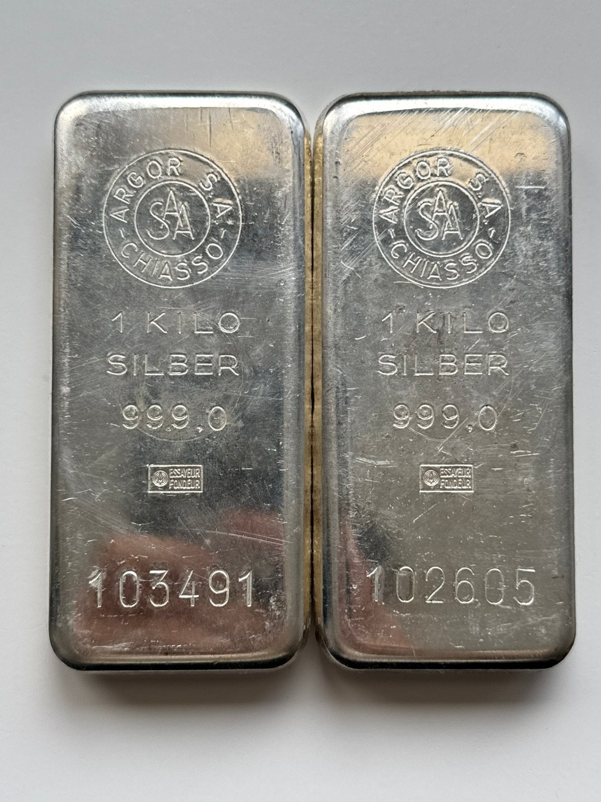 1kg .999 zilverbaren Argor, Ophalen, Zilver