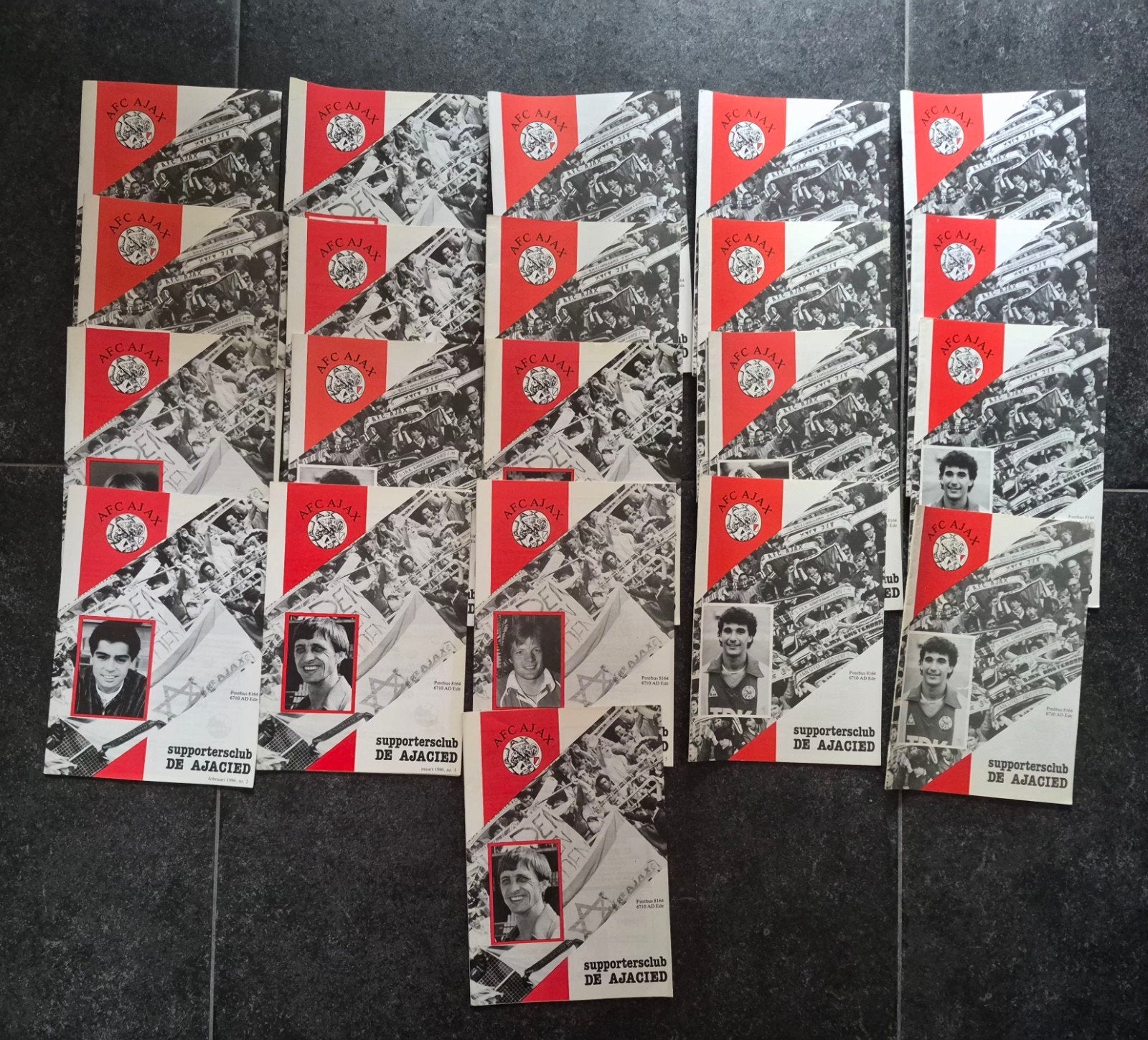 ajax 21 x jaren 80 ajacied, Ophalen of Verzenden, Zo goed als nieuw, Ajax