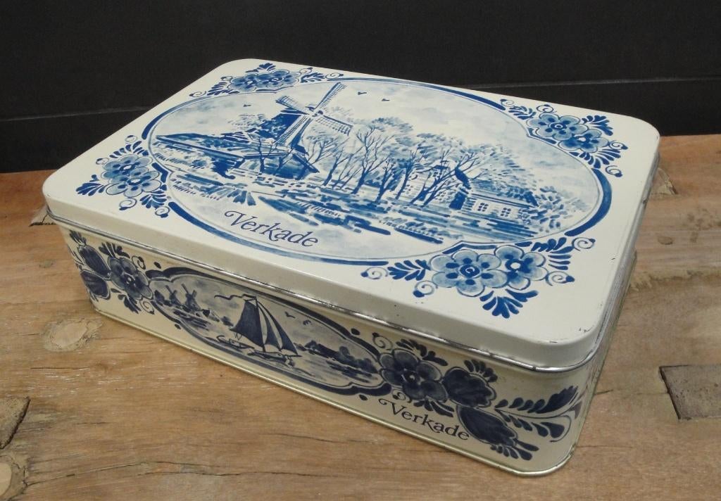 OUD BROCANT "VERKADE" KOEKBLIK, Verzamelen, Blikken, Ophalen of Verzenden, Gebruikt, Koek(jes), Verkade