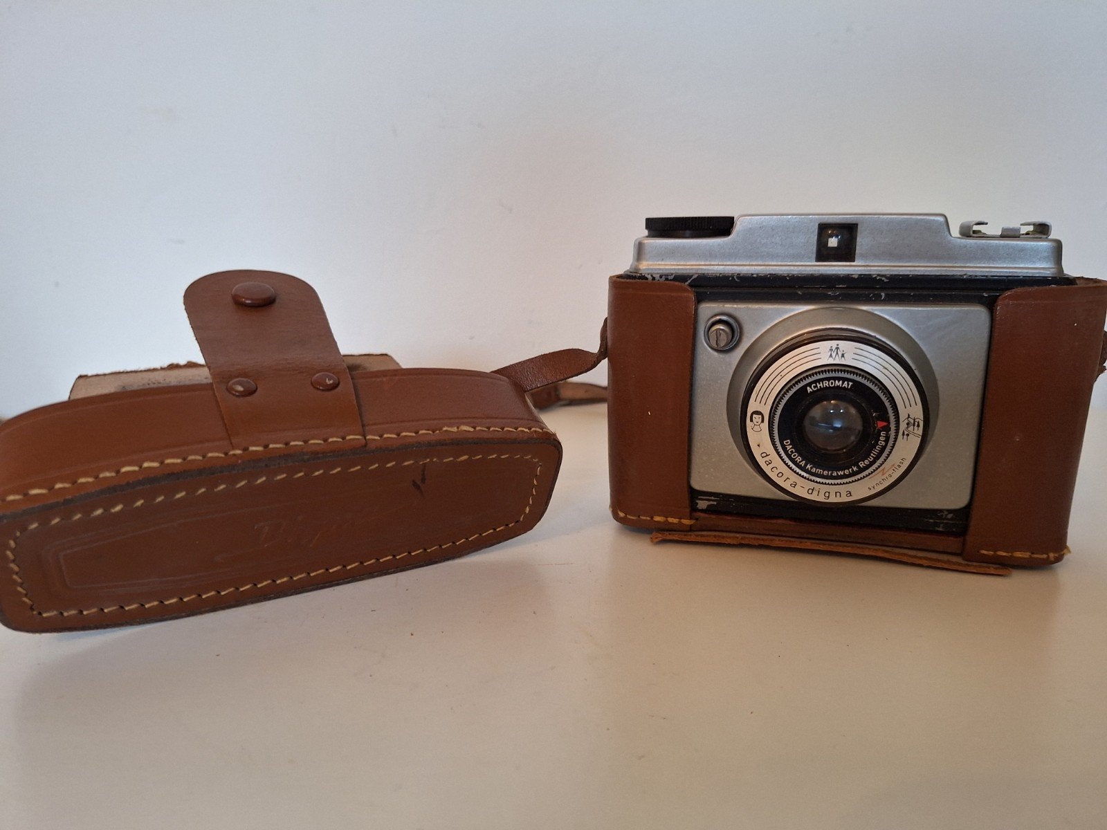 Vintage Dacora Dignette camera met leren tasje, Audio, Tv en Foto, Fotocamera's Analoog, Ophalen, Gebruikt, Compact, Overige Merken