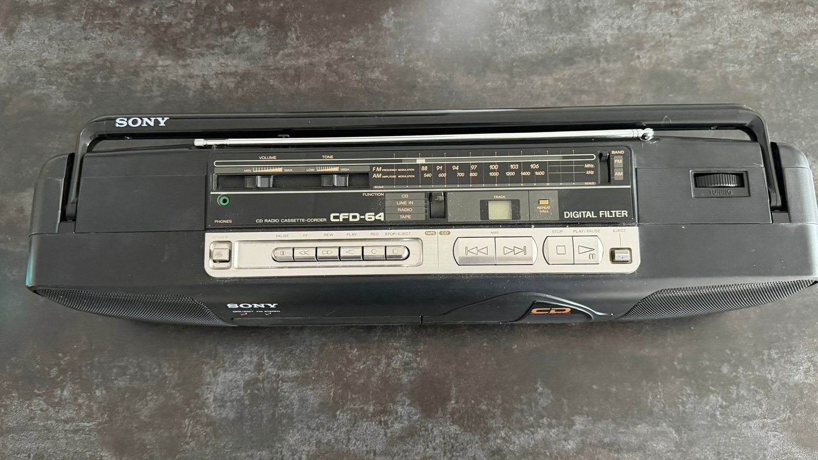 Vintage Sony CFD-64 CD Radio Cassette-Corder, Ophalen of Verzenden, Gebruikt