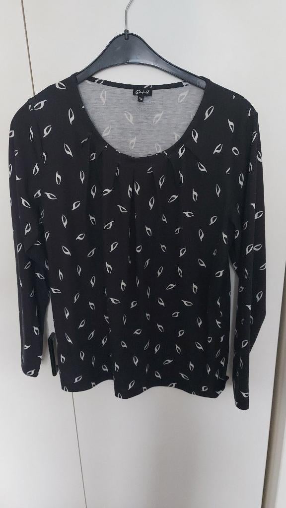 Zwart shirt met XL met ecru of wit GAFAIR, Gafair, Zwart, Maat 42/44 (L), Ophalen of Verzenden