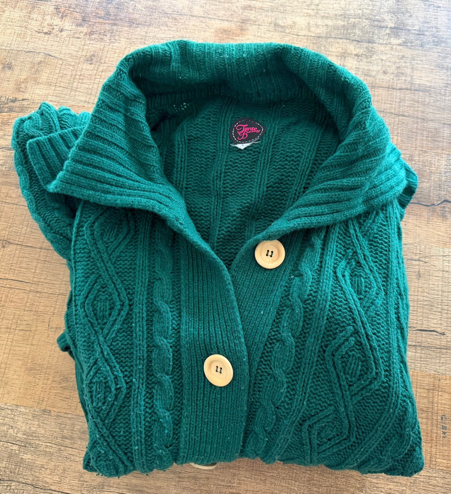 Tante Betsy lang warm groen vest maat L, Ophalen of Verzenden, Zo goed als nieuw, Maat 42/44 (L), Groen