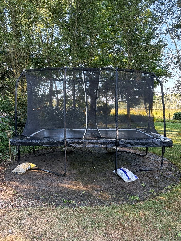 Trampoline Salta Premium Black 396cm-244cm, Ophalen, Gebruikt