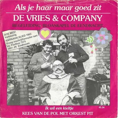 De VRIES & COMPANY  1982  VRIJ UNIEK !! V516, Ophalen of Verzenden, Gebruikt, 7 inch, Pop