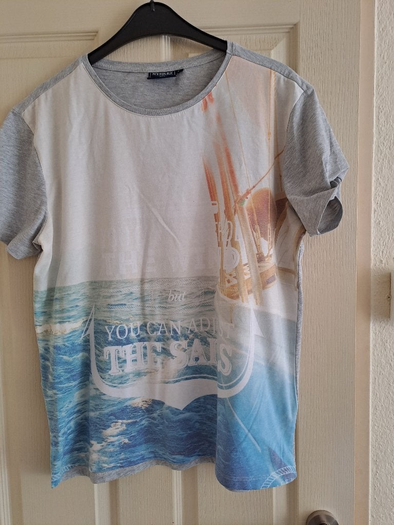 Shirt maat XXL, New republic, Overige maten, Ophalen of Verzenden, Grijs