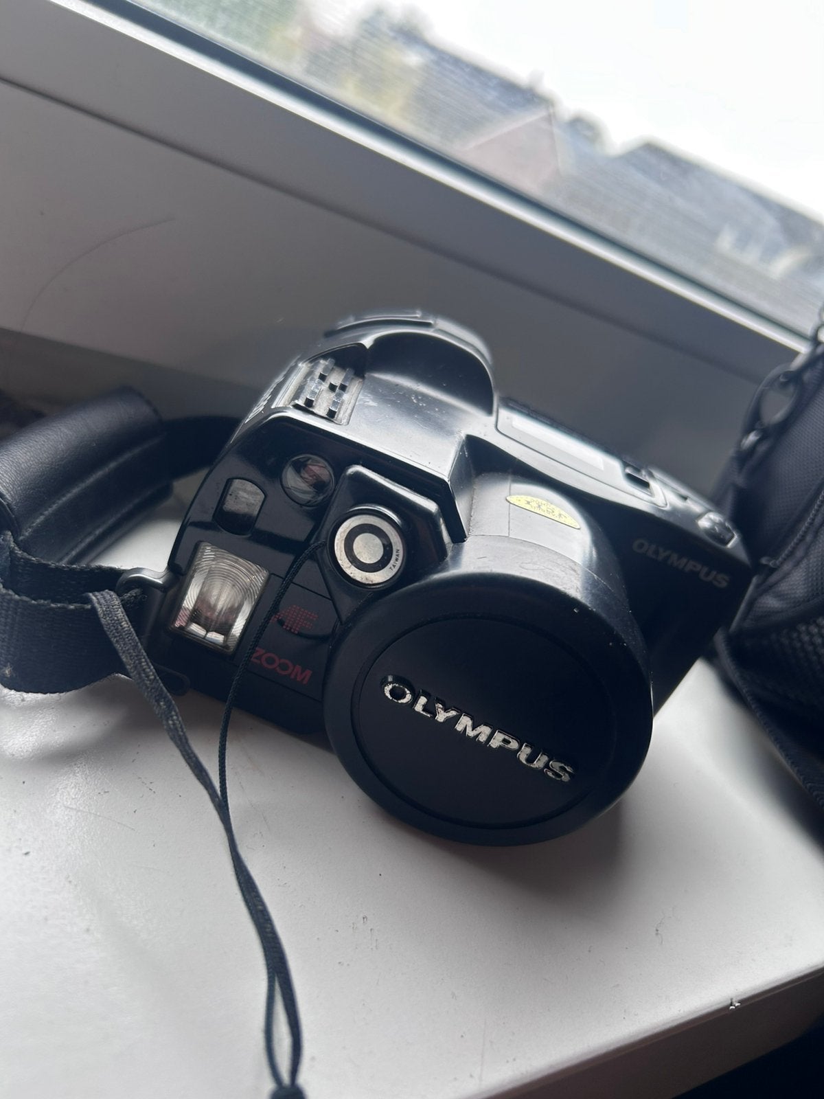 Vintage Olympus AZ-300 Superzoom 35mm Analoge Filmcamera, Ophalen of Verzenden, Zo goed als nieuw, Compact, Olympus