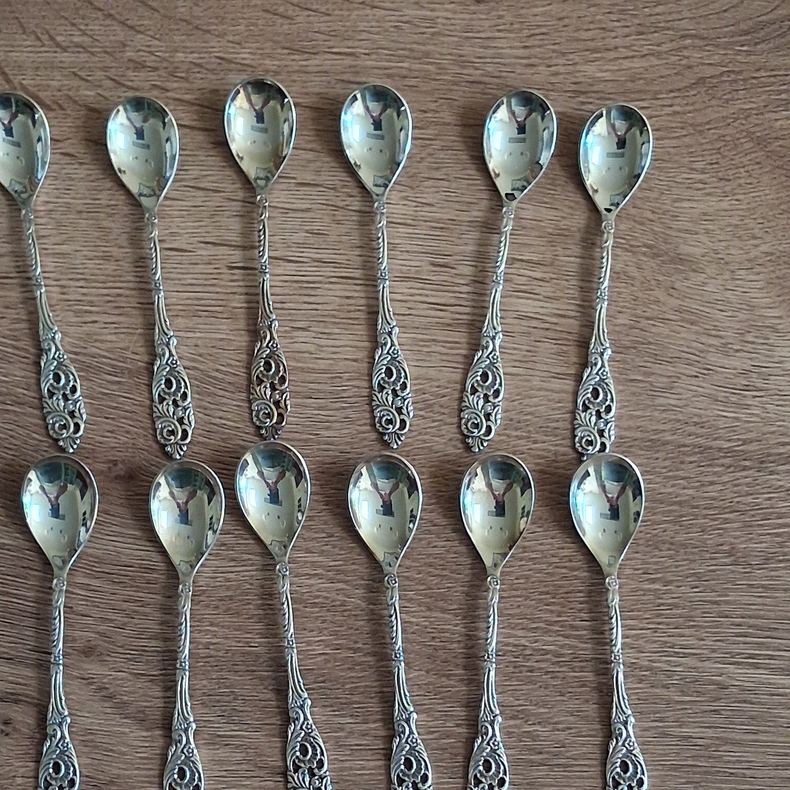 12 verzilverde Gero lepeltjes, Ophalen of Verzenden