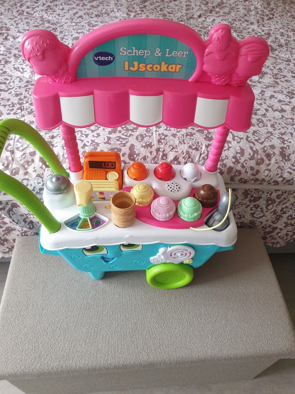 Vtech schep&leer ijscokar, Ophalen, Zo goed als nieuw, 6 maanden tot 2 jaar