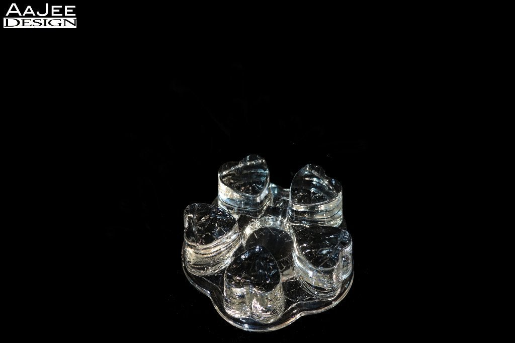 Georgshütte – Stövchen / rechaud – hartmotief – helder glas, Overige typen, Ophalen of Verzenden, Zo goed als nieuw, Glas