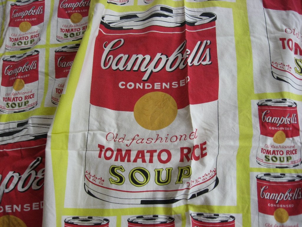 Vintage dekbedovertrek Andy Warhol Campbells Soup izgst, Gebruikt, Eenpersoons, Meerkleurig, Dekbedovertrek