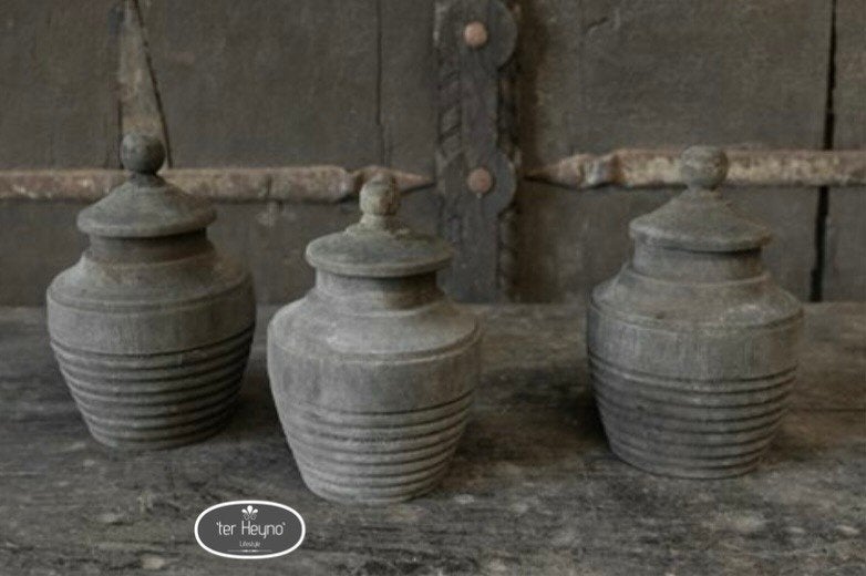 Houten pot met deksel kruik hout potje stoer sober landelijk, Huis en Inrichting, Verzenden, Handgemaakt, Overige vormen, Hout