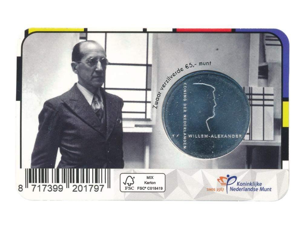 Nederland 5 Euro 2022 Piet Mondriaan in coincard, Ophalen of Verzenden, Koningin Beatrix, Overige waardes, Setje