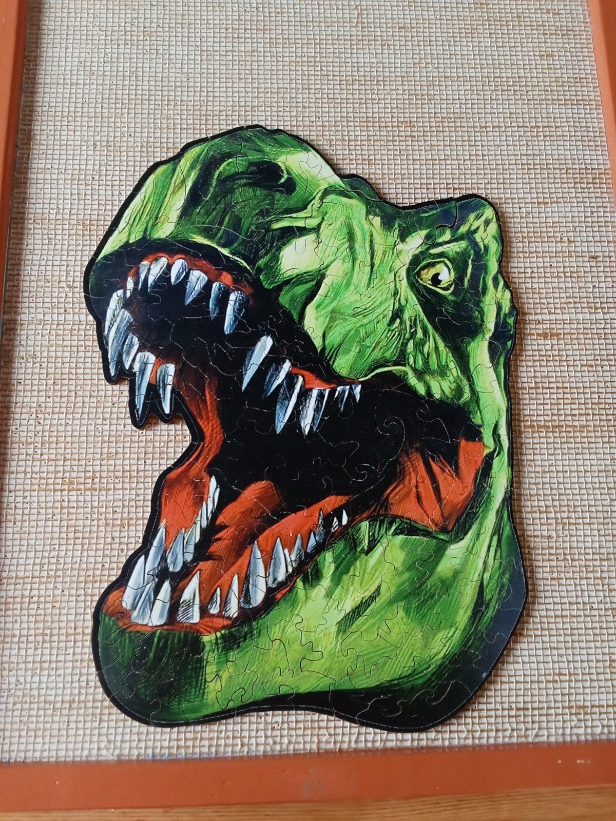 Wooden puzzel DINO, Ophalen of Verzenden, Minder dan 500 stukjes, Zo goed als nieuw, Legpuzzel