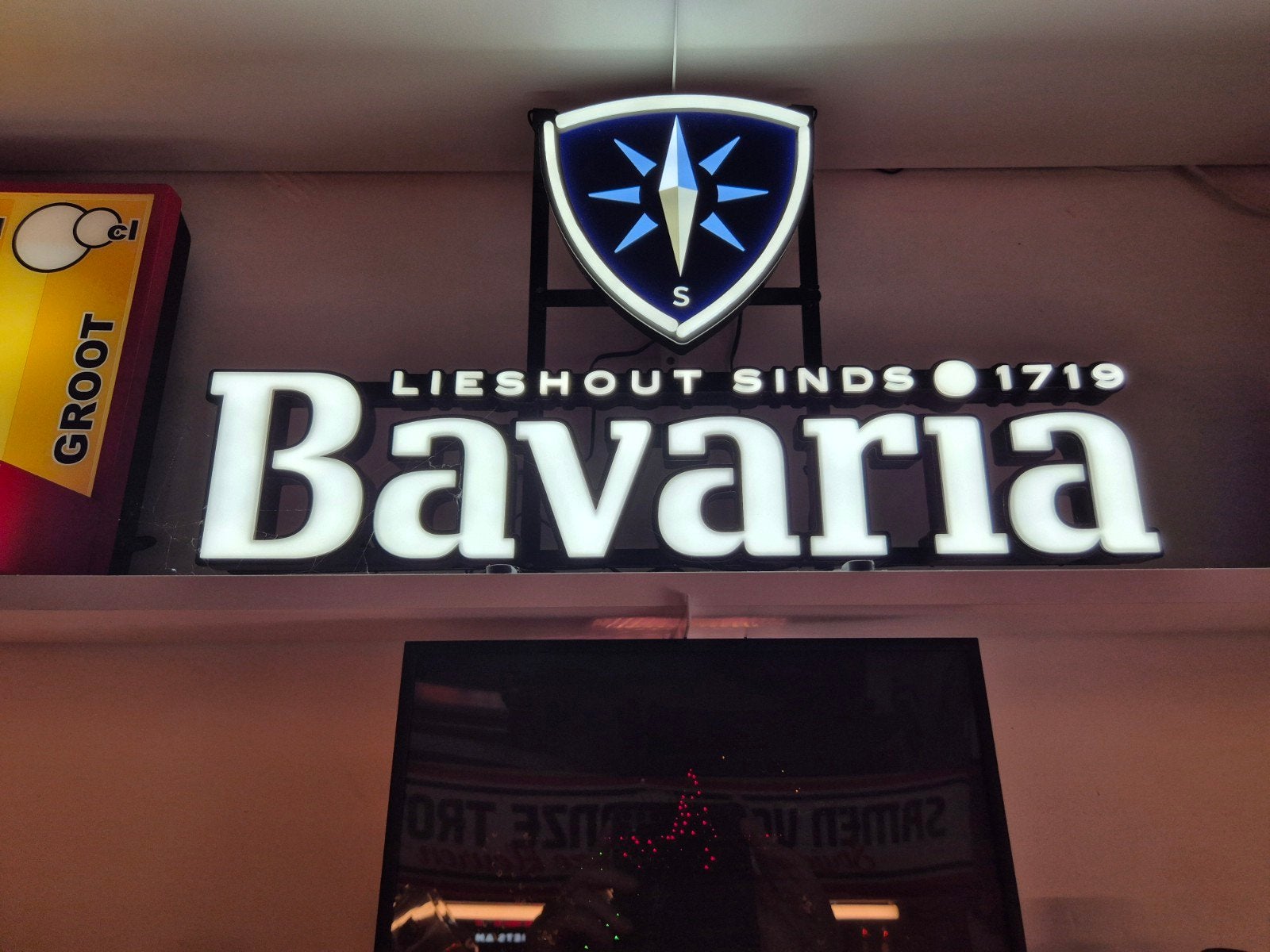 BAVARIA LEDNEON, Ophalen, Zo goed als nieuw, Reclamebord, Plaat of Schild, Bavaria
