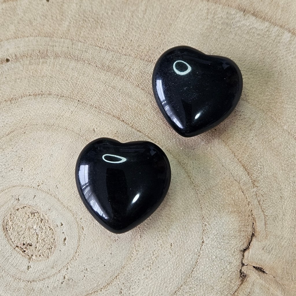 Edelsteen hartje 2cm Zwarte obsidiaan, cadeau, verzamelen, D, Nieuw, Ophalen of Verzenden, D