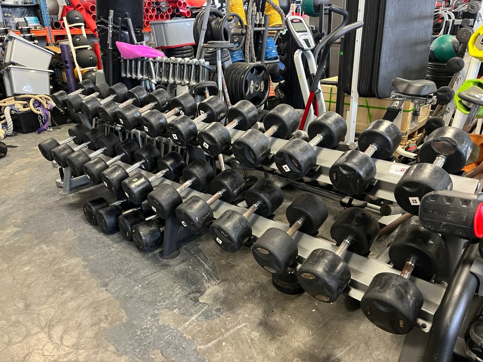 Lifemaxx rubberen dumbbells 12-38 kg gewichten, Ophalen, Dumbbell, Gebruikt, Dumbbells