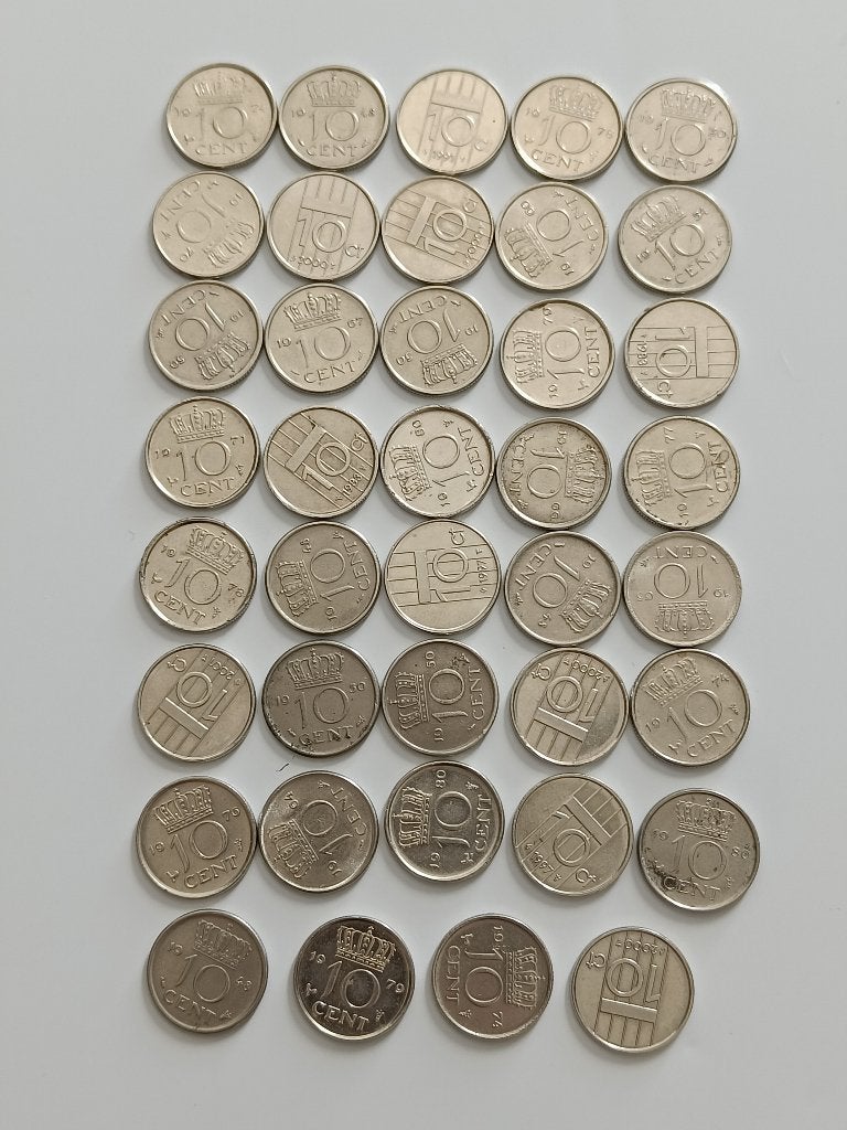 Diverse jaartallen 10 cent, Ophalen of Verzenden, Koningin Wilhelmina, 10 cent, Losse munt