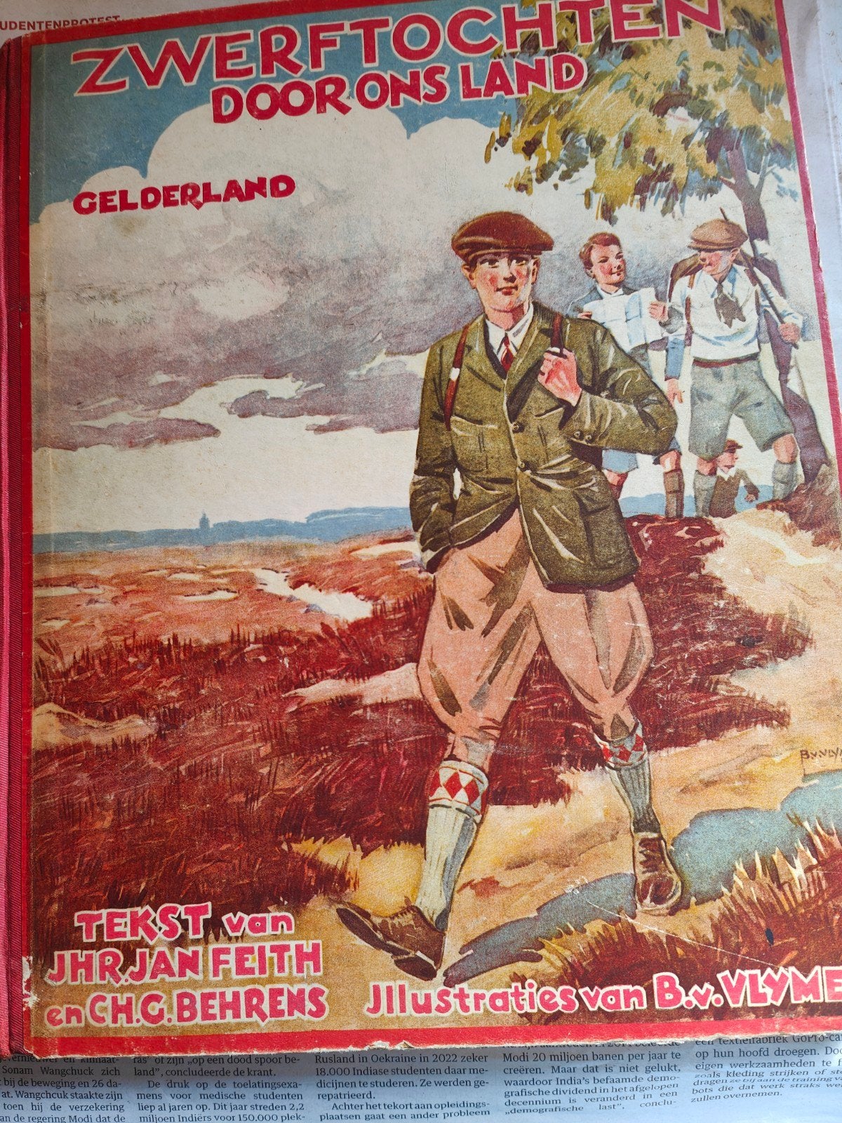 Zwerftochten door ons Land - Gelderland (1930), Ophalen of Verzenden, Gelezen, Jhr. Jan Feith en Ch.G. Behrens, Plaatjesalbum