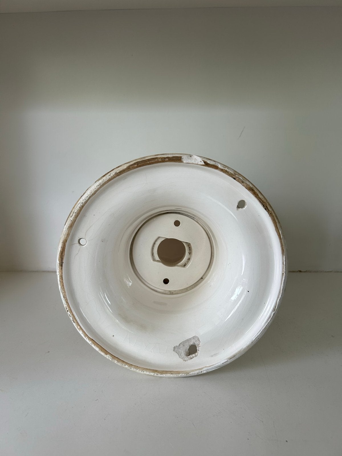 Tabur Vintage Art Deco Plafondlamp met Roze Glas, Antiek en Kunst, Ophalen of Verzenden
