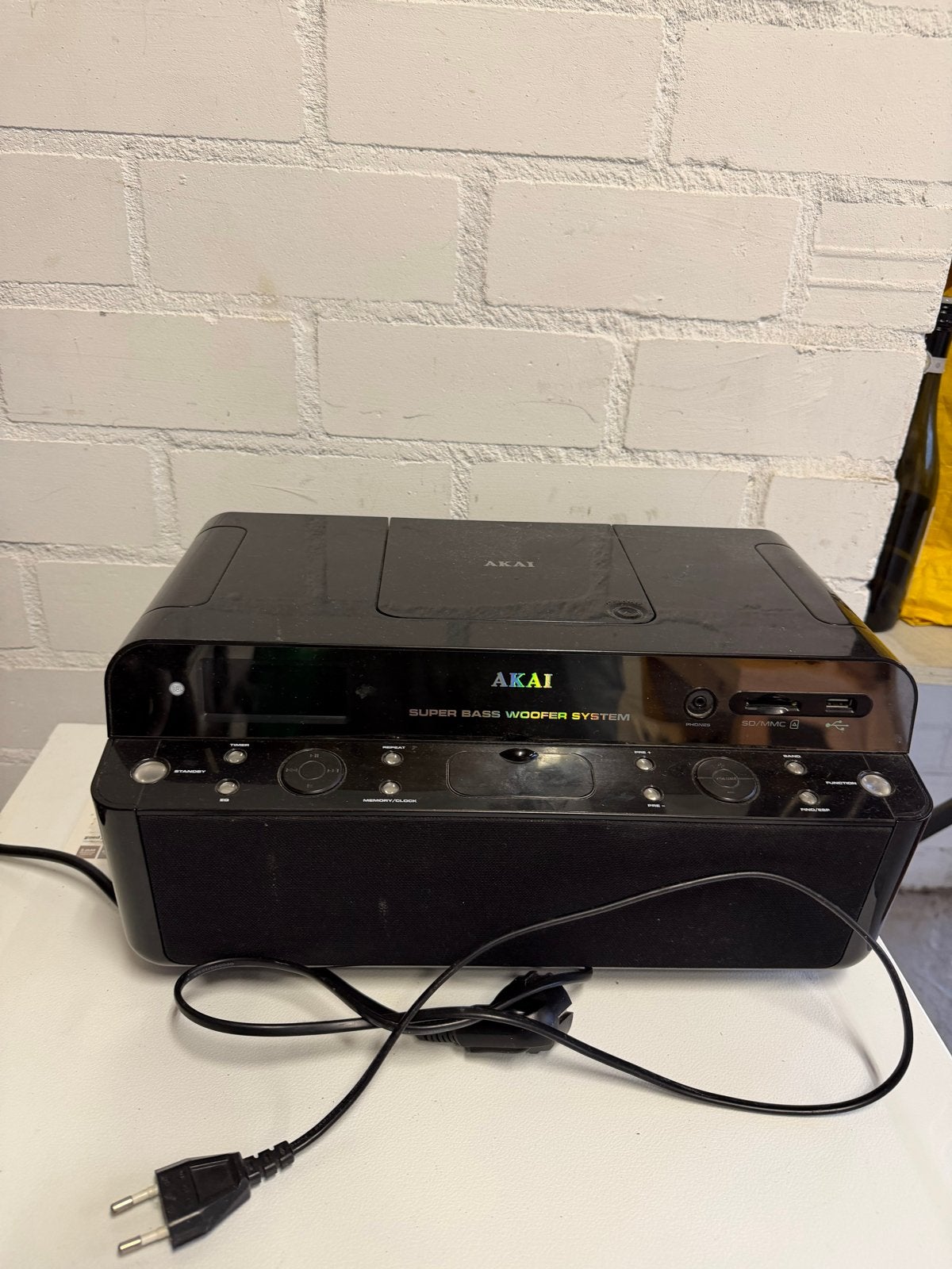 Akai Super Bass Woofer System - Compacte Stereo Set, Ophalen, Gebruikt, Microset, Akai