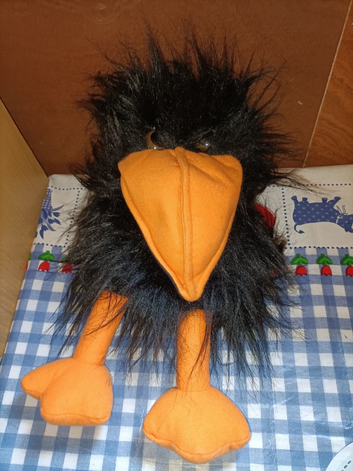Zwarte kraai handpop vogel handpop met piepje rekenhulp, Ophalen of Verzenden, Zo goed als nieuw, Overige typen