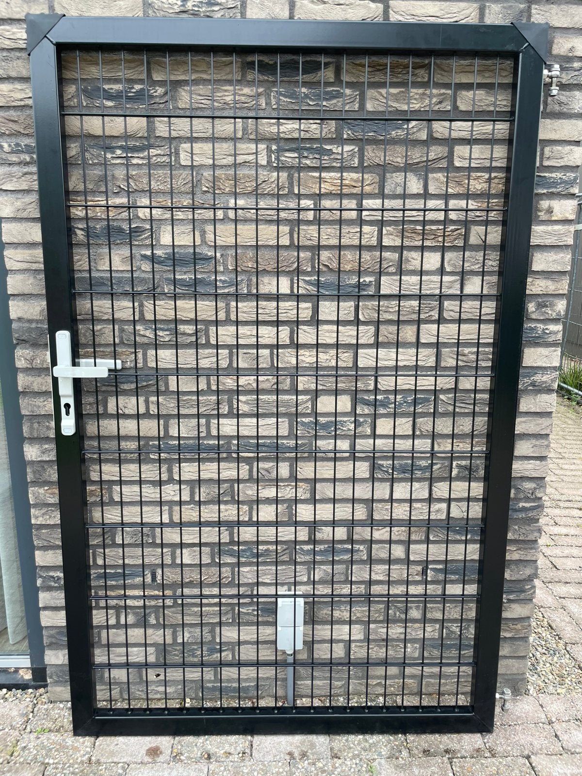 Metalen Poort / Tuindeur Zwart – 150x180 cm, Doe-het-zelf en Verbouw, Hang- en Sluitwerk, Ophalen, Overige materialen, Slot