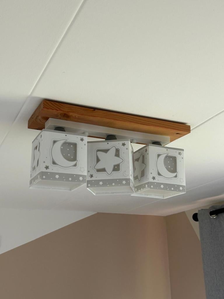 2 kinderkamer lampen: plafondlamp & nachtlampje ster/maan, Ophalen, Gebruikt, Lamp
