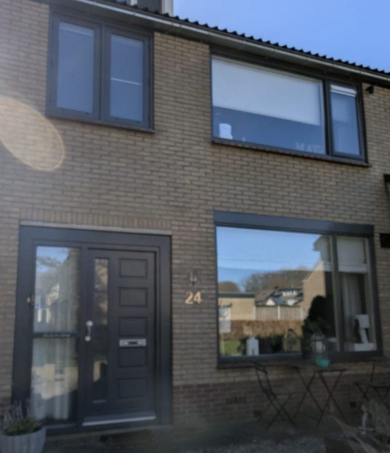 Antraciete houten kozijnen, ramen en deuren met hr++ glas, Ophalen, Gebruikt, Glas, Buitendeur