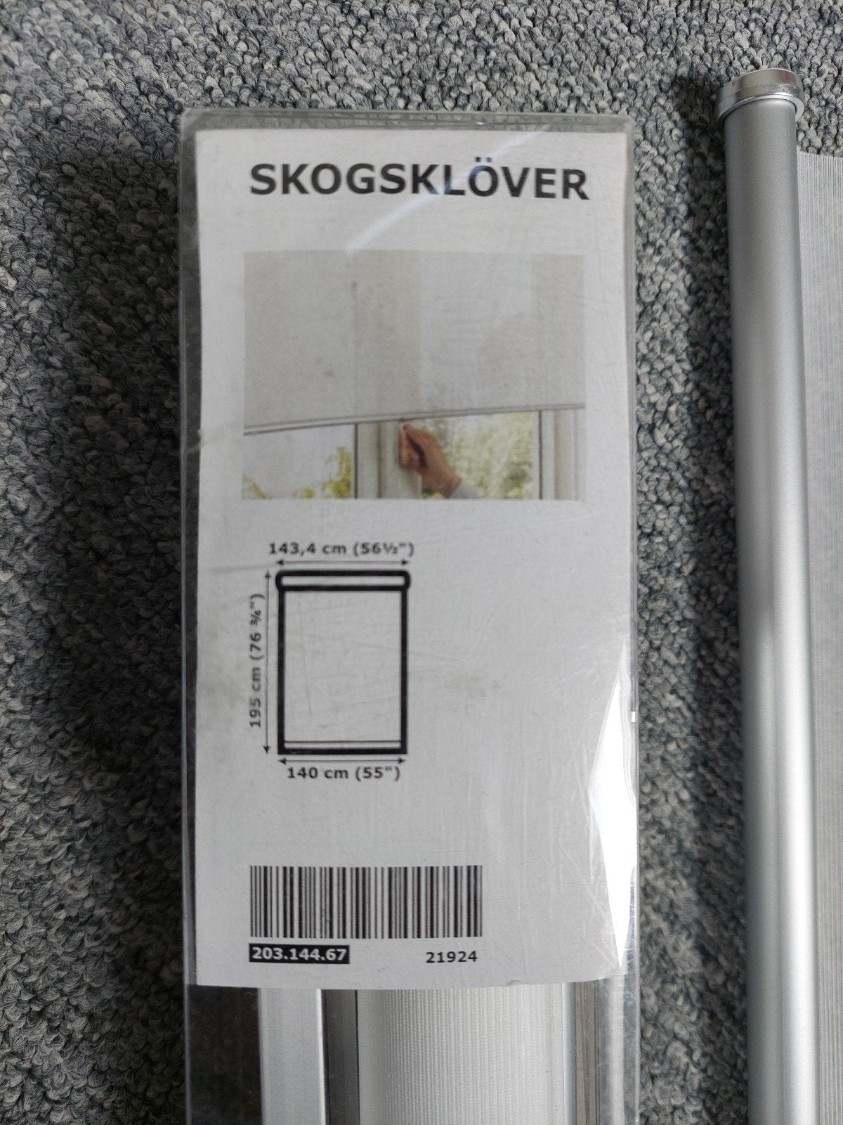 2x IKEA SKOGSKLÖVER rolgordijn wit 140x195 cm, Ophalen, Wit, Lichtdoorlatend, Rolgordijn