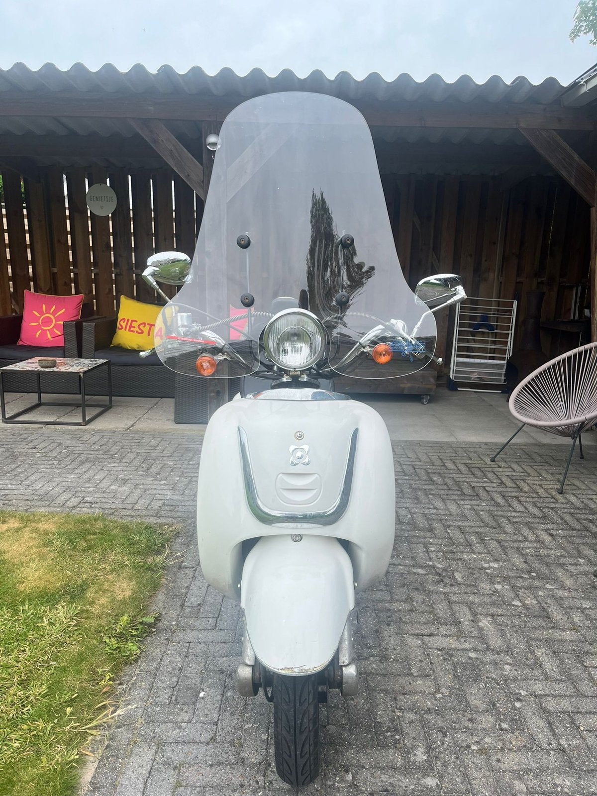 AGM Retro Scooter - Wit, Goed Onderhouden, Ophalen, Gebruikt, Benzine, Overige merken