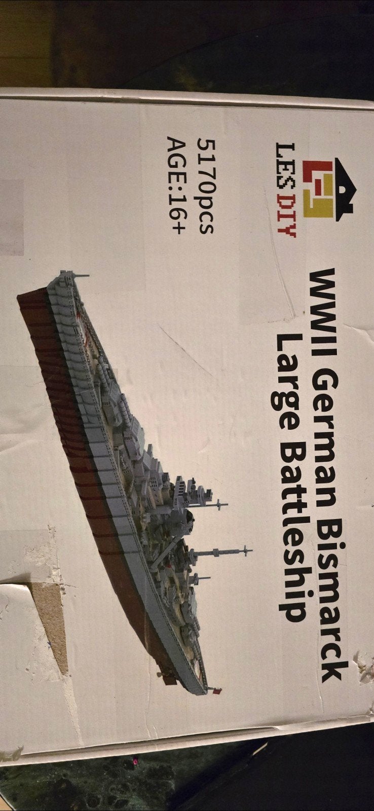 LES DIY WWII Duitse Bismarck Slagschip Modelbouw(5170 stuks), Ophalen of Verzenden, Nieuw, Groter dan 1:32, Overige merken