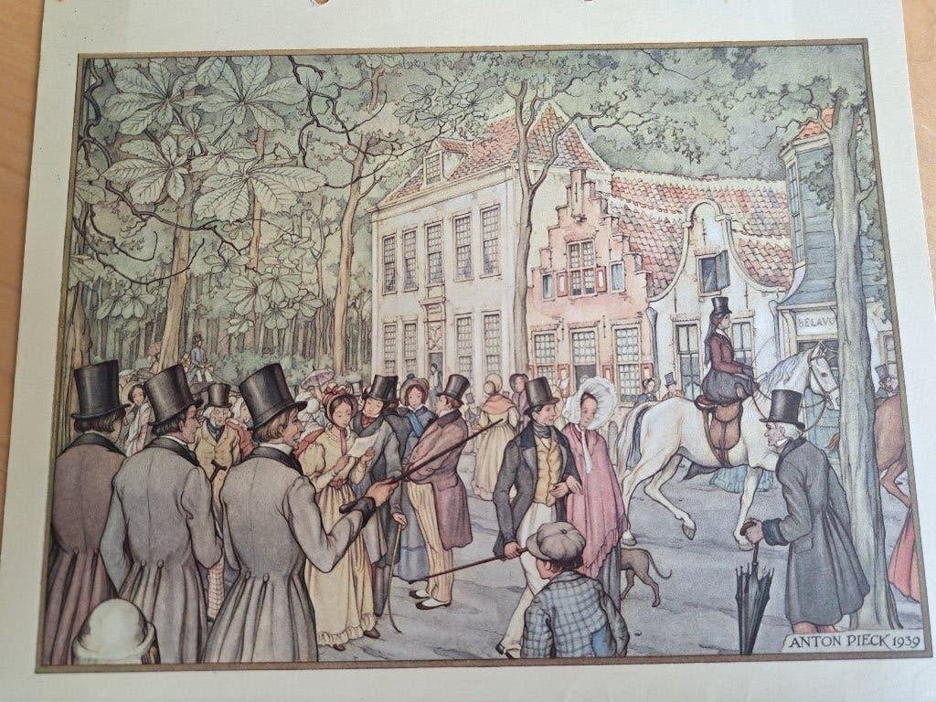 6 prenten Anton Pieck, Ophalen of Verzenden, Zo goed als nieuw, Voor 1940, Prent
