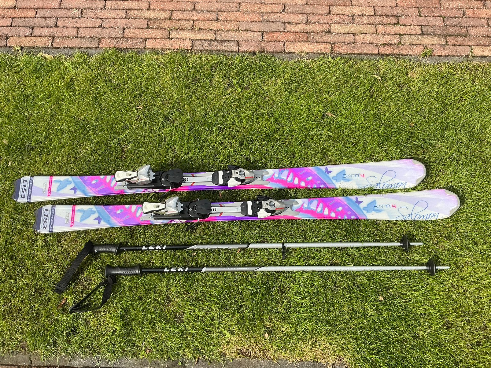 Salomon ski’s met skistokken en skitas, Ophalen, 160 tot 180 cm, Salomon, Zo goed als nieuw