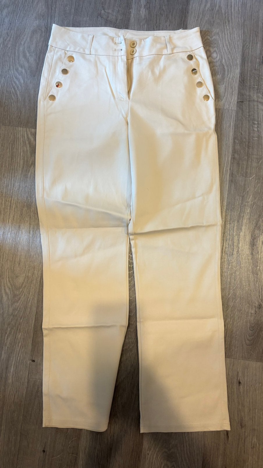 Beige broek met gouden knopen zizo, Ophalen of Verzenden, Zo goed als nieuw, Maat 36 (S), Beige