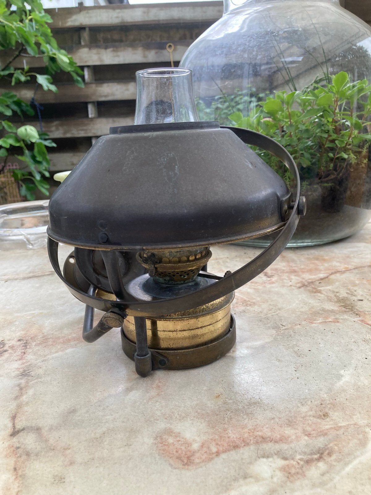 Antieke Koperen Captain's Lamp - Nautische Hanglamp, Antiek en Kunst, Antiek | Lampen, Ophalen of Verzenden