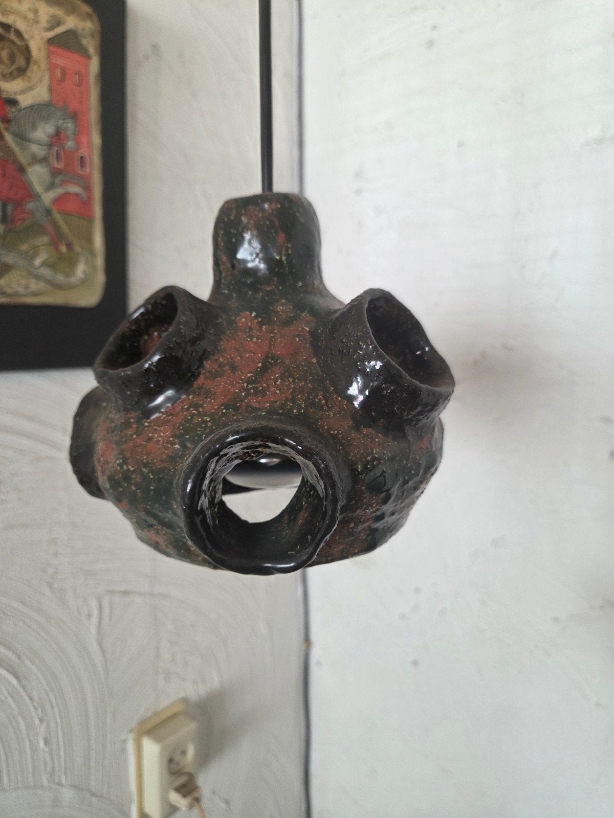 Vintage keramische hanglampen (set van 2), Overige materialen, Gebruikt, Ophalen of Verzenden, Onbekend